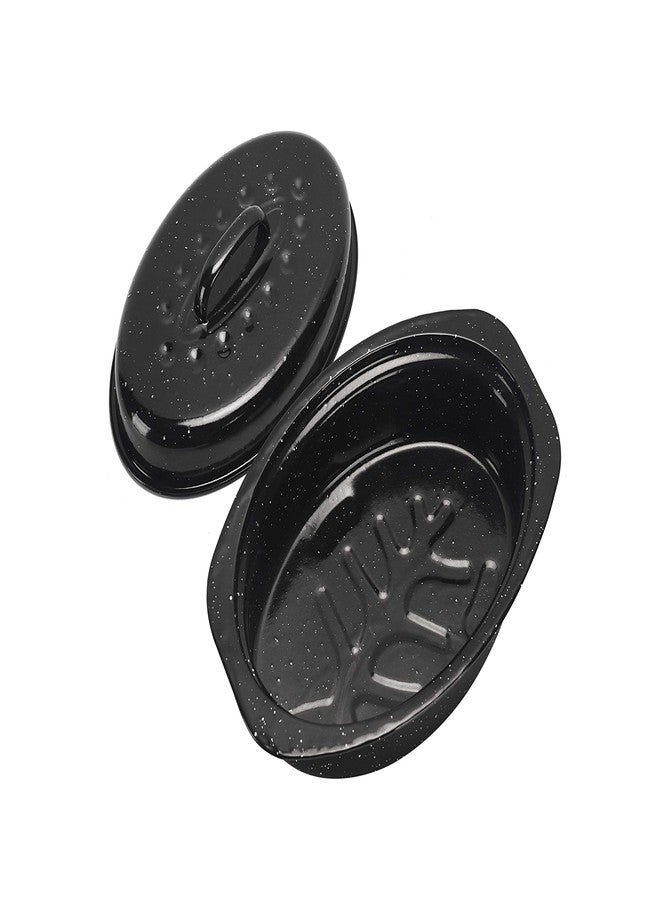 ENAMORY Covered Oval Roaster, 13 inches, Black - Image 4