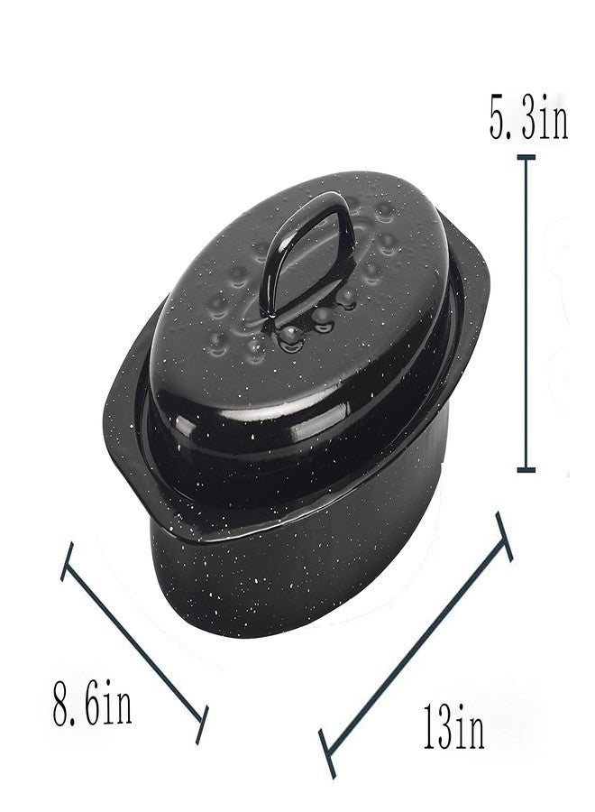 ENAMORY Covered Oval Roaster, 13 inches, Black - Image 5