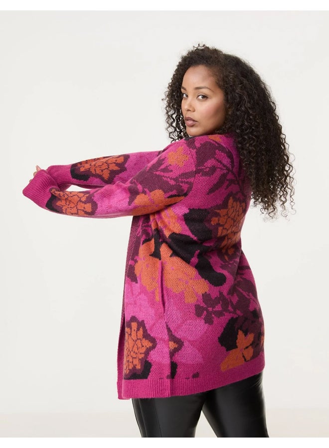 Samoon Pattern Long Cardigan - Image 2