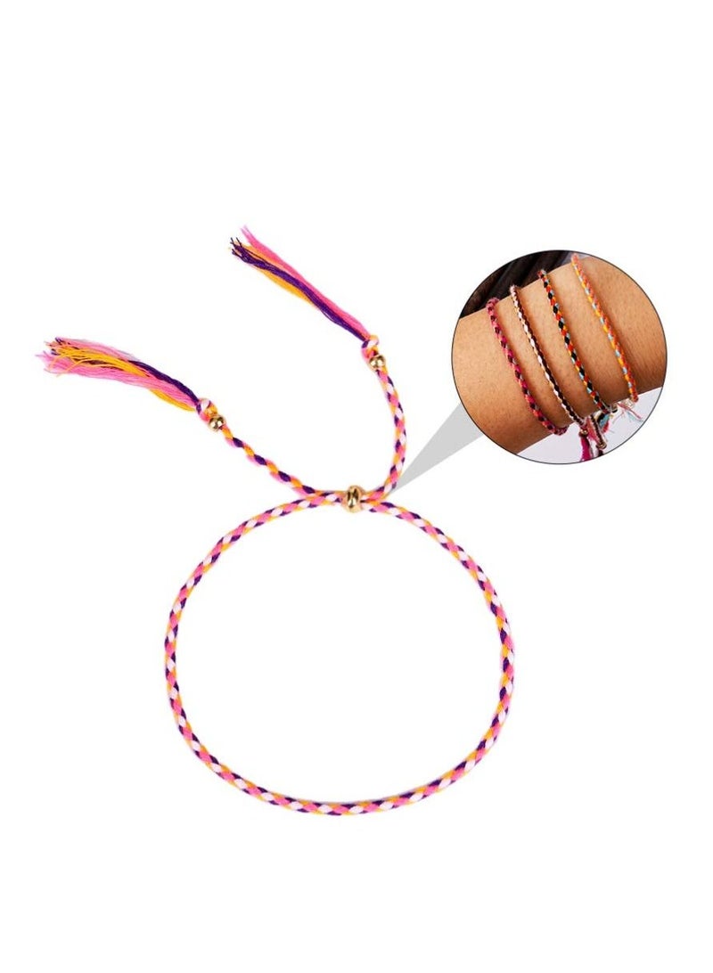 KASTWAVE Wave Bracelet Braided Rope Friendship Braided Rope Bracelet for Women Colorful Handmade String Wrap Bracelets Adjustable Multicolore Cotton Woven Wrist Anklet Cord Bohemia Jewelry 12 Pcs - Image 2