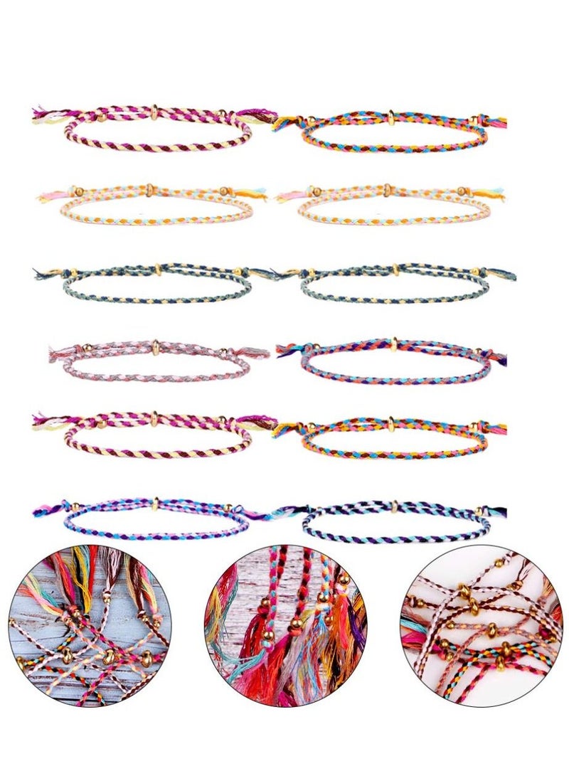 KASTWAVE Wave Bracelet Braided Rope Friendship Braided Rope Bracelet for Women Colorful Handmade String Wrap Bracelets Adjustable Multicolore Cotton Woven Wrist Anklet Cord Bohemia Jewelry 12 Pcs - Image 4