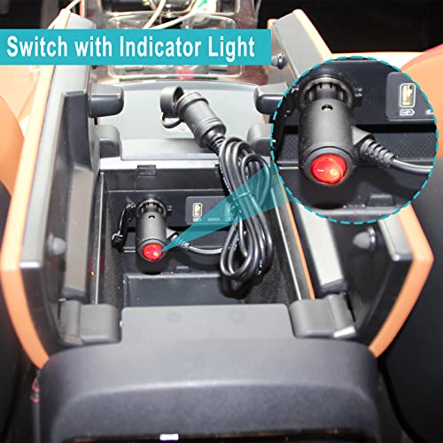 SPARKING 5FT Cigarette Lighter Extension Cord with On Off Switch - Car Cigarette Lighter Male Plug to Female Socket 18AWG Heavy Duty Extension Cable with Switch Built-in 15A Fuse for Air Compressor Pump - Image 4