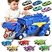 VROGTIK Dinosaur Toys Car for Kids 38 Year Old Boy Gift Toddler Toys for 3 4 5 6 Years Old Boys Girls Transport Dino Truck with 12 mini Cars City Map Birthday for Kids - Image 2