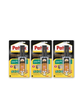 Pattex Power Epoxy Universal Syringe | With Convenient Instant Mix Syringe | Water & Temperature Resistant | Compatible with Metal, Ceramic, Glass & Wood | Indoor & Outdoor Use | 11ml (Pack of 3) - pzsku/ZBF5EB86AA3FE93A1AEE2Z/45/_/1731659771/211dee8c-1b35-487e-9e7c-2758f6f9640b
