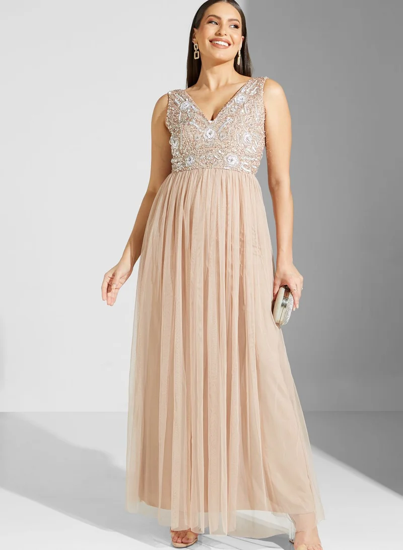 Namshi X Hadia Ghaleb Hadia Ghaleb Sequined Tulle Dress