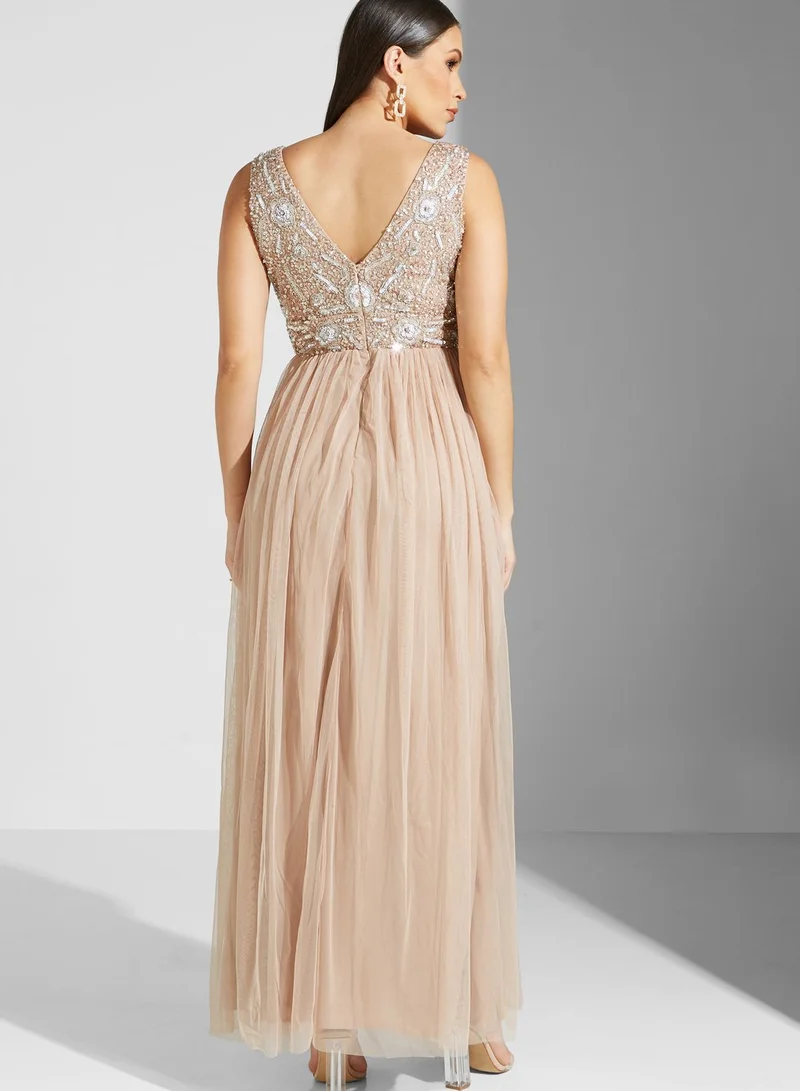 Namshi X Hadia Ghaleb Hadia Ghaleb Sequined Tulle Dress