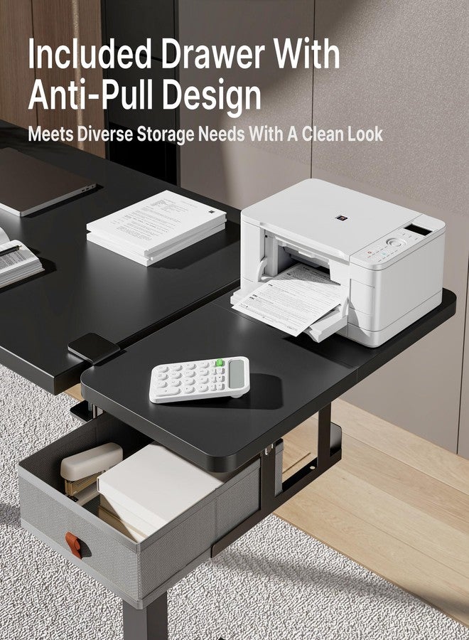 PEGZONE صينية تمديد مكتب PEGZONE، رف مكتب يُثبّت بمشبك، مقاس 24 × 12 بوصة، رف تمديد مكتب مع درج تخزين، مسند ذراع للطاولة، صينية لوحة مفاتيح تُثبّت بمشبك للمكتب والمنزل، منظم محطة عمل، متوسط، أسود - Image 4
