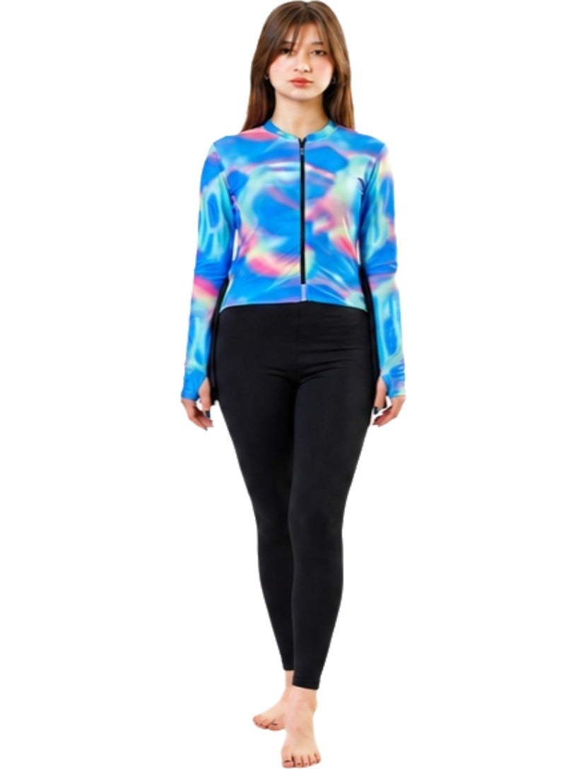 Modest One Piece Burkini Swimsuit for Girls and Women Quick Dry Full Coverage Islamic Swimwear with Long Sleeves Front Zipper Stretch Fabric UV Protection Lightweight Beach Swimming Suit with Attached Skirt Design Sizes 14 16 18 20 - Image 5