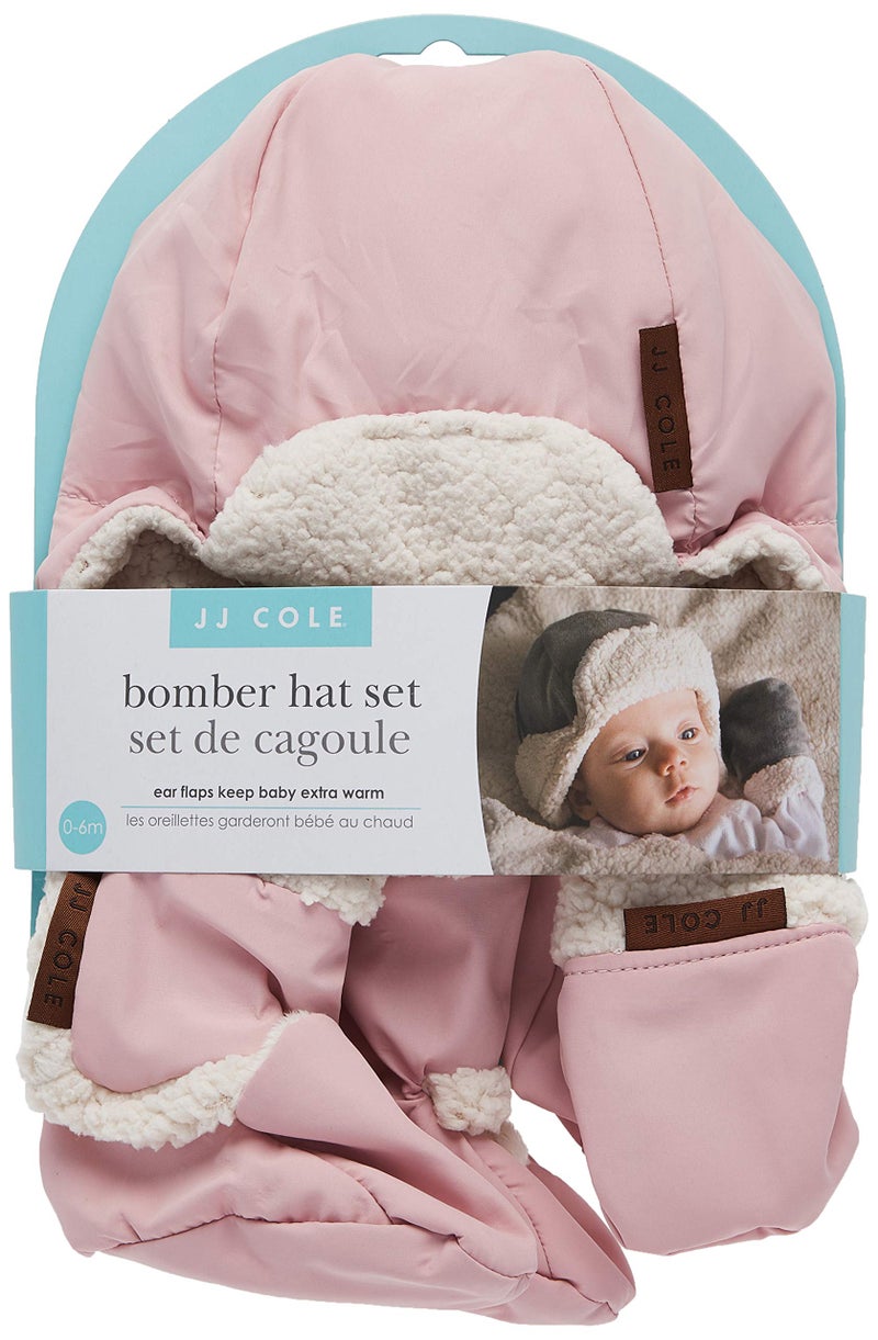 JJ Cole Baby Winter Hat, Mitten, and Booties Set â€“ Winter Baby Essentials â€“ 0 to 6 Months - Blush Pink - Image 4