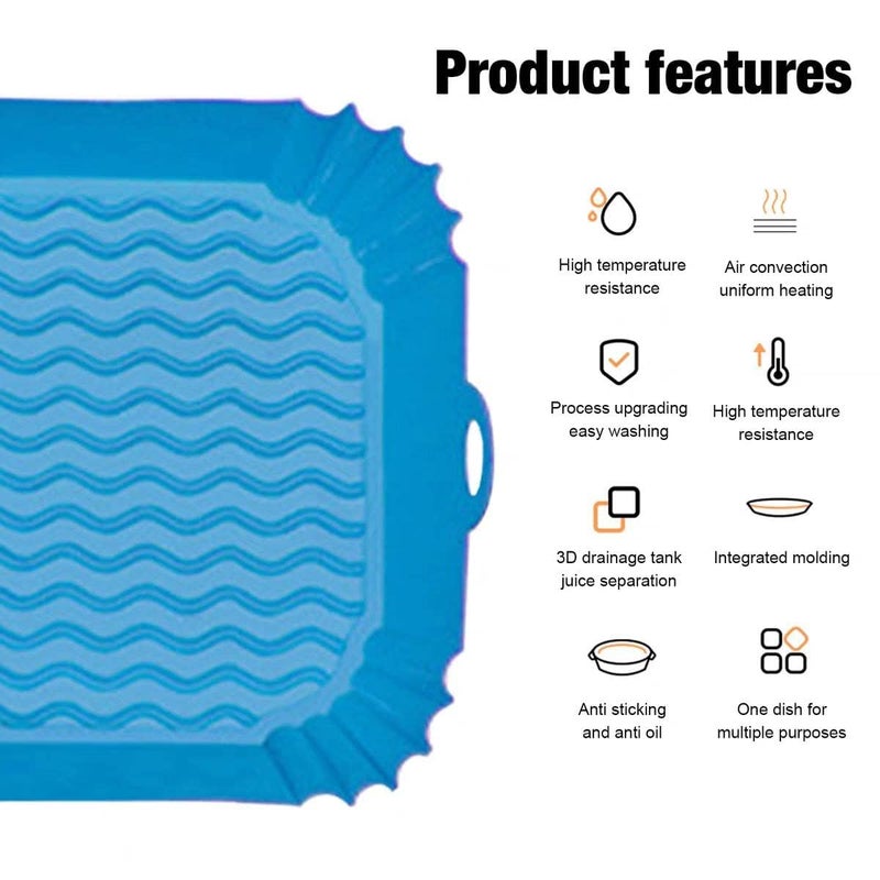 Silicone Air Fryer Liner, Reusable Air Fryer Liner, Non-Stick Silicone Liner, 22cm - 1 Piece Random Color - Image 2