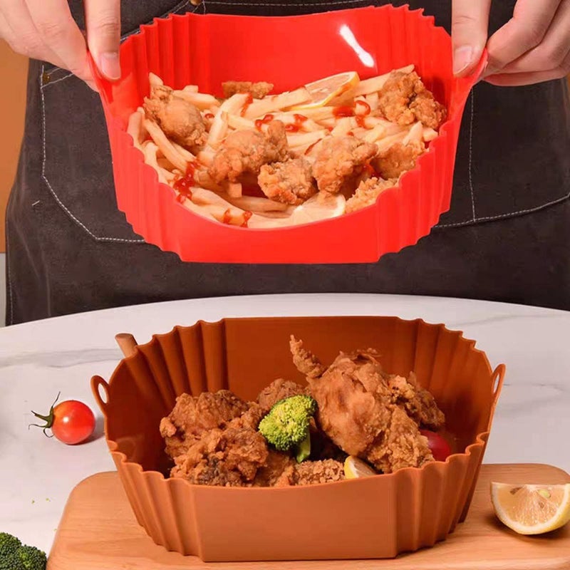 Silicone Air Fryer Liner, Reusable Air Fryer Liner, Non-Stick Silicone Liner, 22cm - 1 Piece Random Color - Image 4