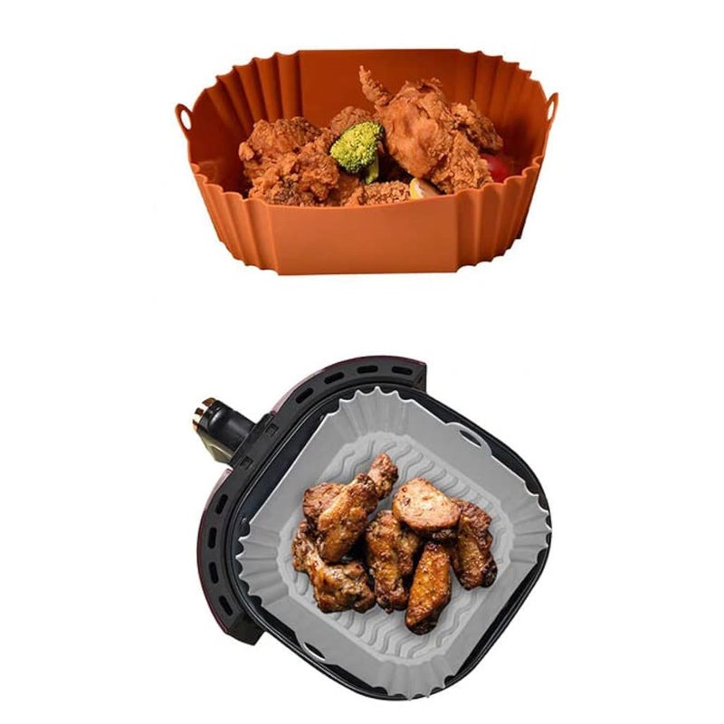 Silicone Air Fryer Liner, Reusable Air Fryer Liner, Non-Stick Silicone Liner, 22cm - 1 Piece Random Color - Image 1