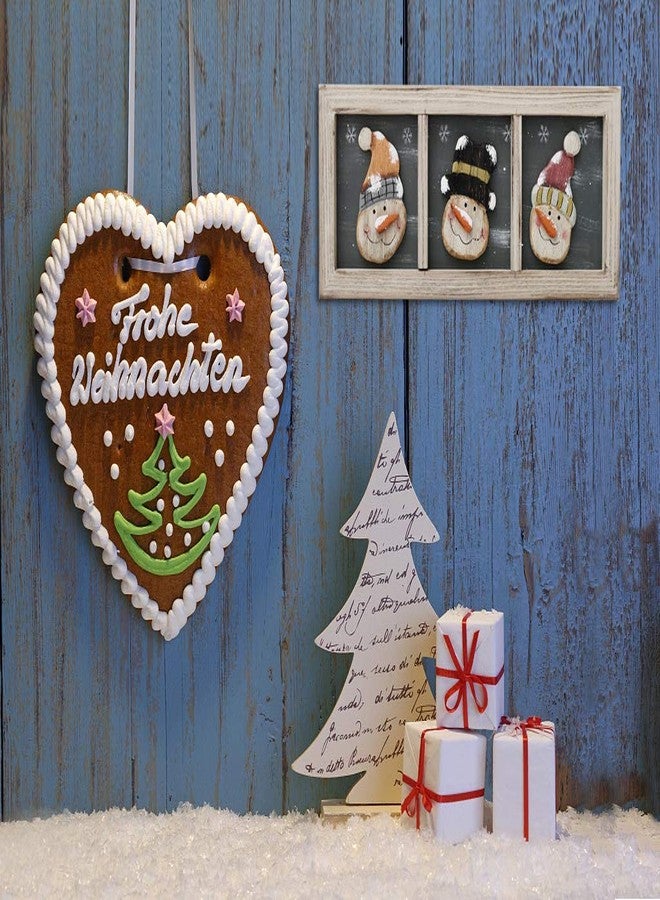 Attraction Design Wood Snowman Wall Decor Hanging Christmas Sign, Rustic Snowmen Decoration Wall Art Wooden Holiday Decorative Sign Hanging Xmas Décor 16.8X6.6in - Image 3