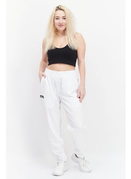 Ellesse Women Regular Fit Drawstring Brand Logo Sweatpants, White  - Image 3
