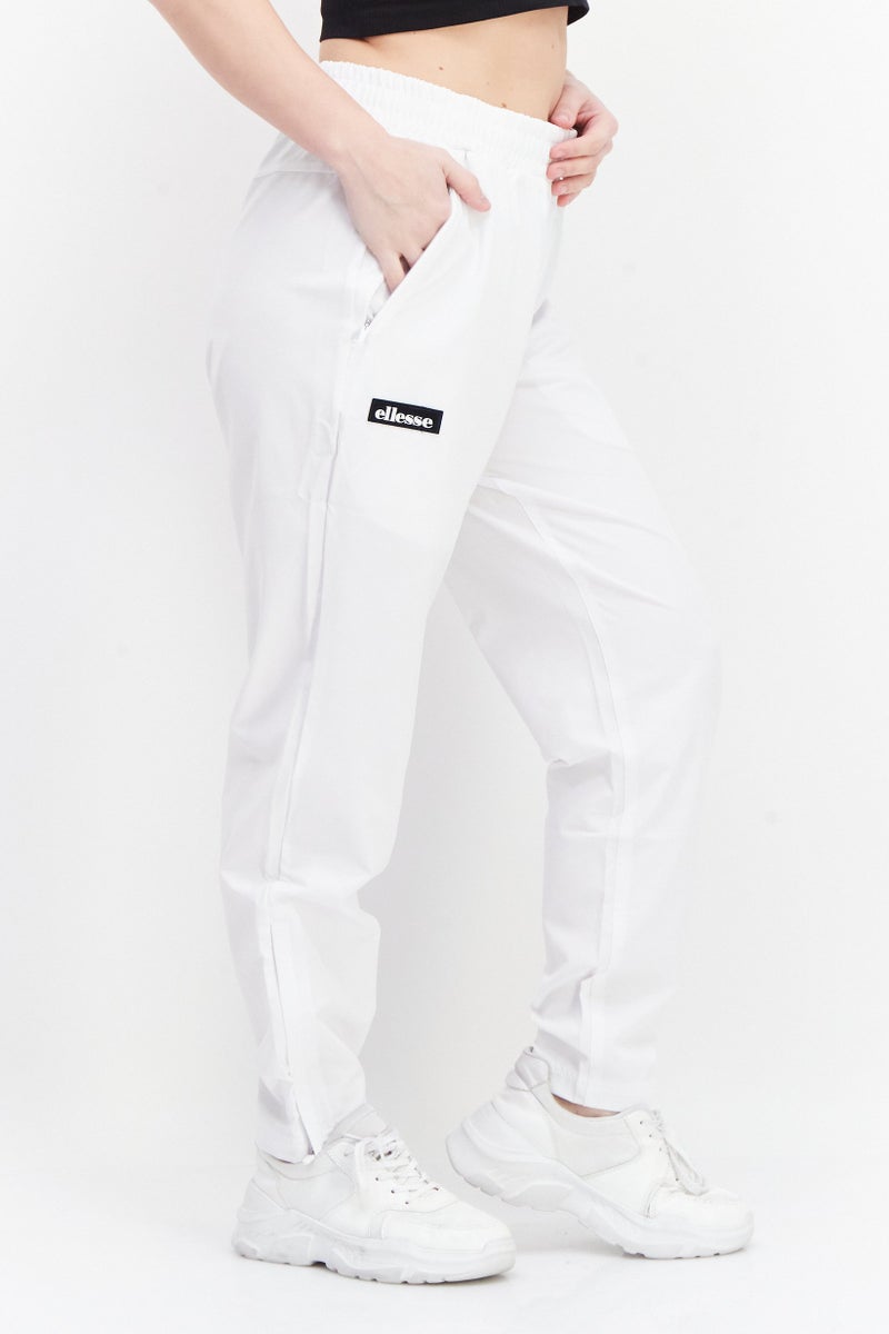 Ellesse Women Regular Fit Drawstring Brand Logo Sweatpants, White - Image 4