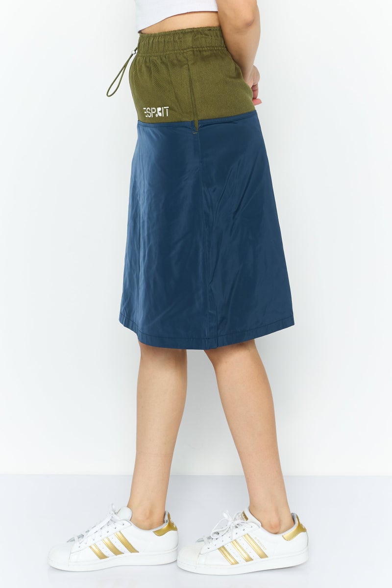 ESPRIT Women Brand Logo Midi Skirts, Olive - Image 4
