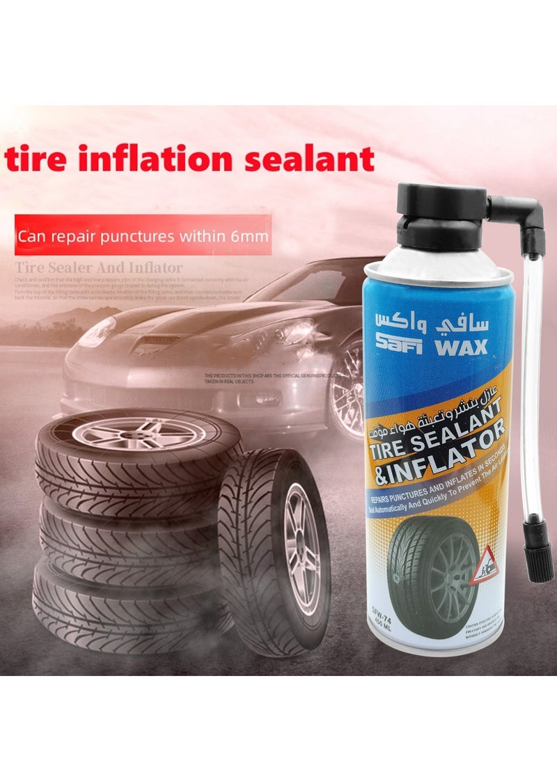 سافي واكس مانع تسرب ونفخ الإطارات من SAFI WAX - 450 مل، يصلح وينفخ الثقوب حتى 6 مم، غير سام ولا رائحة له، مناسب للسيارات والدراجات  - Image 2