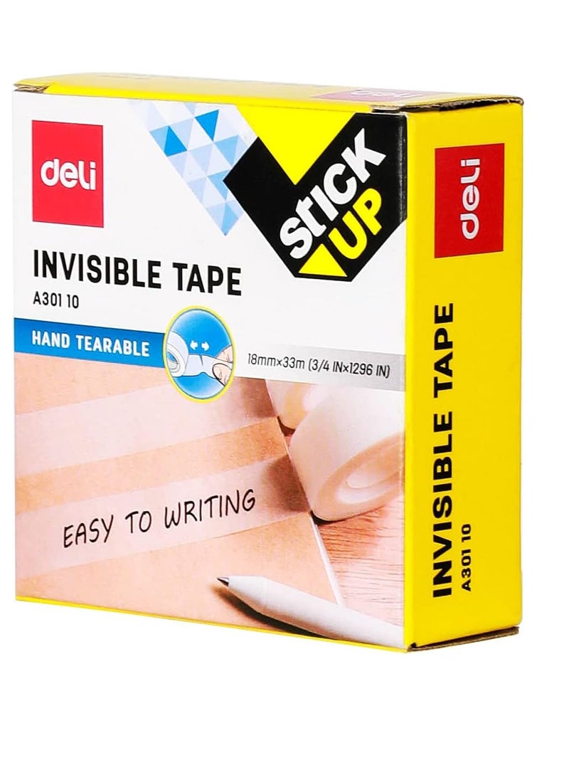 Deli - 6 pcs Deli Invisible Office Tape, 33 Meter Length X 18 mm Width - Image 1