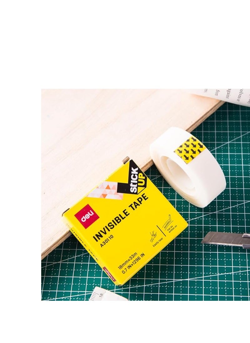 Deli - 6 pcs Deli Invisible Office Tape, 33 Meter Length X 18 mm Width - Image 1
