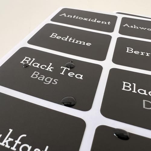 AllSpice Tea Tin Labels, 160 Pre-Printed Waterproof Adhesive Labels, 1.7 x 1.2 Inches, Vinyl Material, Removable - Image 3