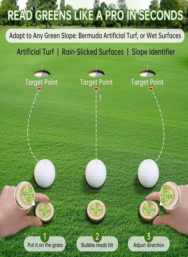 قارئ RSRIHE Pro Golf Green، علامة كرة الجولف مع فقاعات أفقية عالية الدقة، أداة مساعدة للتسديد، هدية جولف مثالية للرجال والنساء - Image 3
