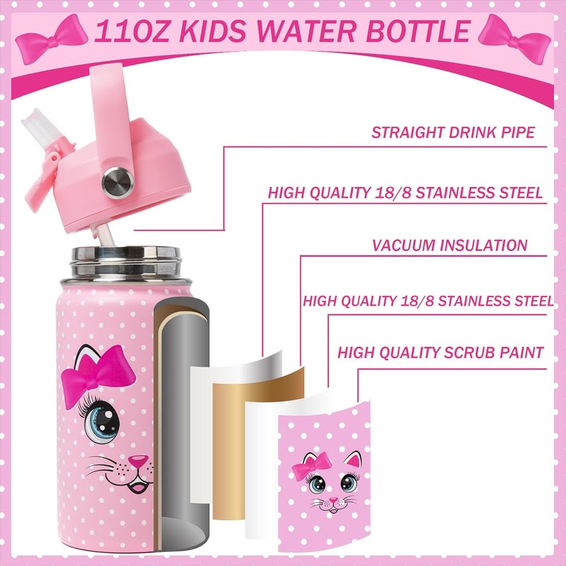 Oruiji Bento Box for Kids with Ice Pack Lunch Box for Girls 5-12 for School with Lunch Bag Set Cute Kids Lunch Box Containers with Stainless Steel Water Bottle for Pre-School Girls Toddler Daycare - Image 5