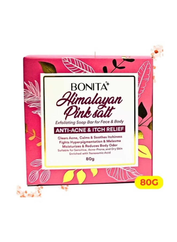 بونيتا مجموعة من زيت ملح الهيمالايا الوردي 100 مل & صابون ملح الهيمالايا الوردي 80 جرام & وزيت كولاجين دوار الشمس للوجه والجسم 100 مل - Image 2