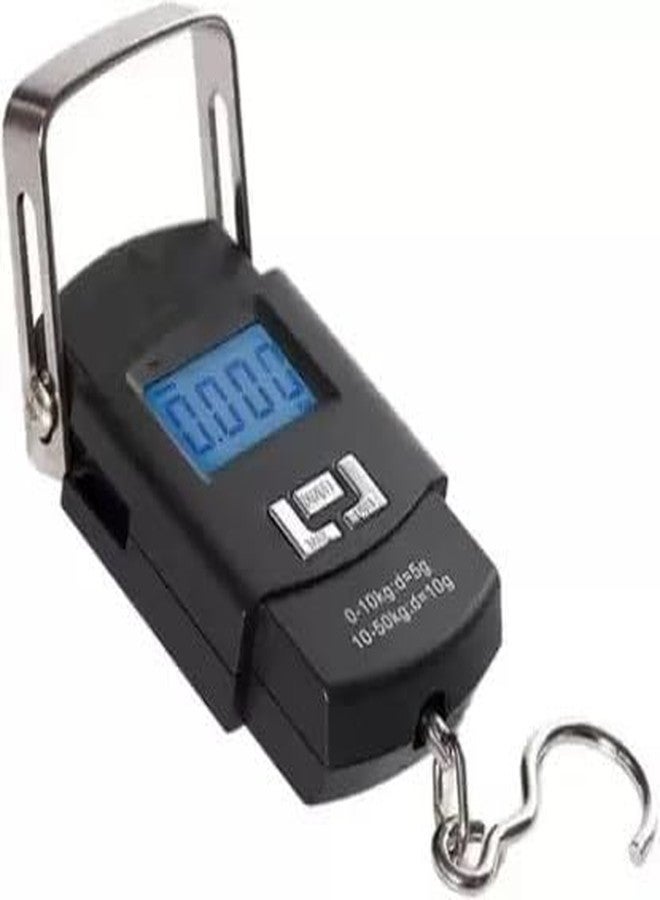 Weight Machine for Luggage, Wait Machine, Luggage Wighing Scale, Digital Weighing Scale, Bag Weighing Scale for Luggage, Electronic Portable Fishing Hook Type Digital LED Screen, 50 kg (Black) Vcx-469 - Image 1