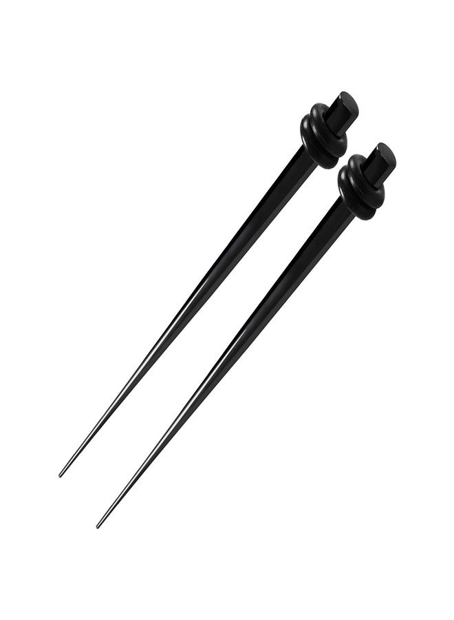 BIG GAUGES Pair of Black Acrylic 12g Gauge 2mm Taper Double O rings Piercing Jewelry Ear Plugs Stretching Expander Earring BG0845 - Image 1