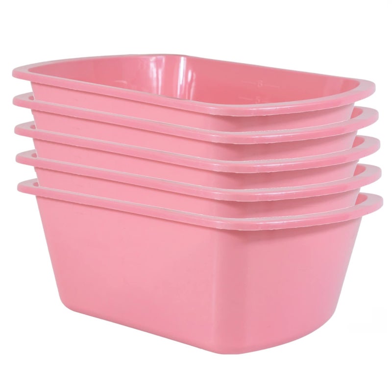 Wash Basins  Rectangular Plastic Hospital Bedside Soaking Tub 5 Pack Small 7 Quart Graduated Bucket  Portable Washbasin for Washing Cleaning Foot Bath Washing Dishes Face Cleansing Bowl