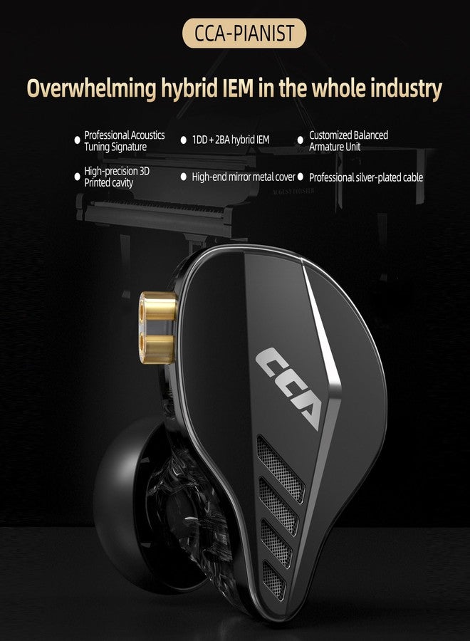 سي سي أيه سماعات أذن داخلية للعازفين من CCA، مزودة بمحركات صوتية هجينة ثلاثية (2BA+1DD)، توفر صوت جهير عالي الدقة وعزلًا للضوضاء، وصوت ستيريو واضح، وسماعات مريحة لمهندسي الصوت والموسيقيين (مع ميكروفون). - Image 3