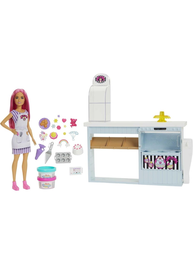 Barbie Bakery Playset With 12 In Petite Doll, Pink Hair, Bakery Station, Cake Making Feature & 20+ Realistic Play Pieces, 3 & Up - Image 1