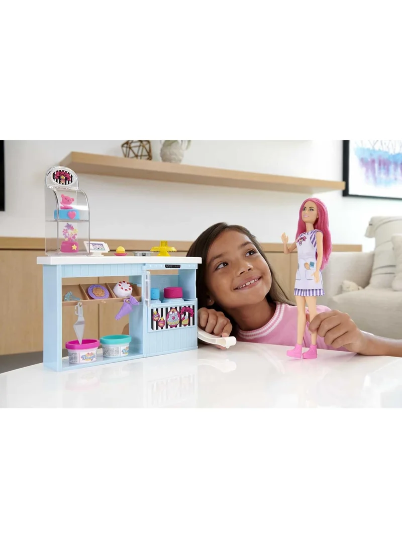 Barbie Bakery Playset With 12 In Petite Doll, Pink Hair, Bakery Station, Cake Making Feature & 20+ Realistic Play Pieces, 3 & Up