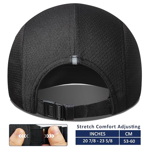 GADIEMKENSD Women's Race Day Running Hat Performance Mesh Baseball Cap - Excellent Ventilation, Lightweight, Reflective Safety Ponytail Hats for Exercise Golf Hiking Beach Workout Gym Black - Image 4