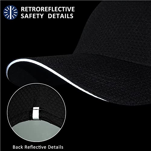 GADIEMKENSD Women's Race Day Running Hat Performance Mesh Baseball Cap - Excellent Ventilation, Lightweight, Reflective Safety Ponytail Hats for Exercise Golf Hiking Beach Workout Gym Black - Image 5