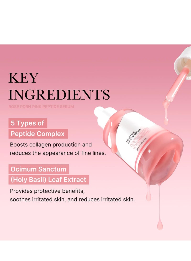 SYOSI PDRN Pink Peptide Serum, Pink glow serum, Vegan PDRN, Peptide, Niacinamide, Hydrating & Moisturizing & Firming, Uneven Skin Tone, Pore Care, Korean Skincare | 1.01 fl.oz.  - Image 3