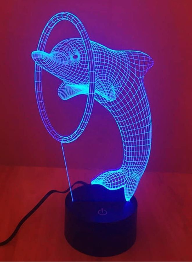 Fatio Dolphin 3D LED Night Light | 7-Color RGB Acrylic Lamp | USB Powered | Bedroom Table Lamp | 20 x 20 x 11 cm - Image 1