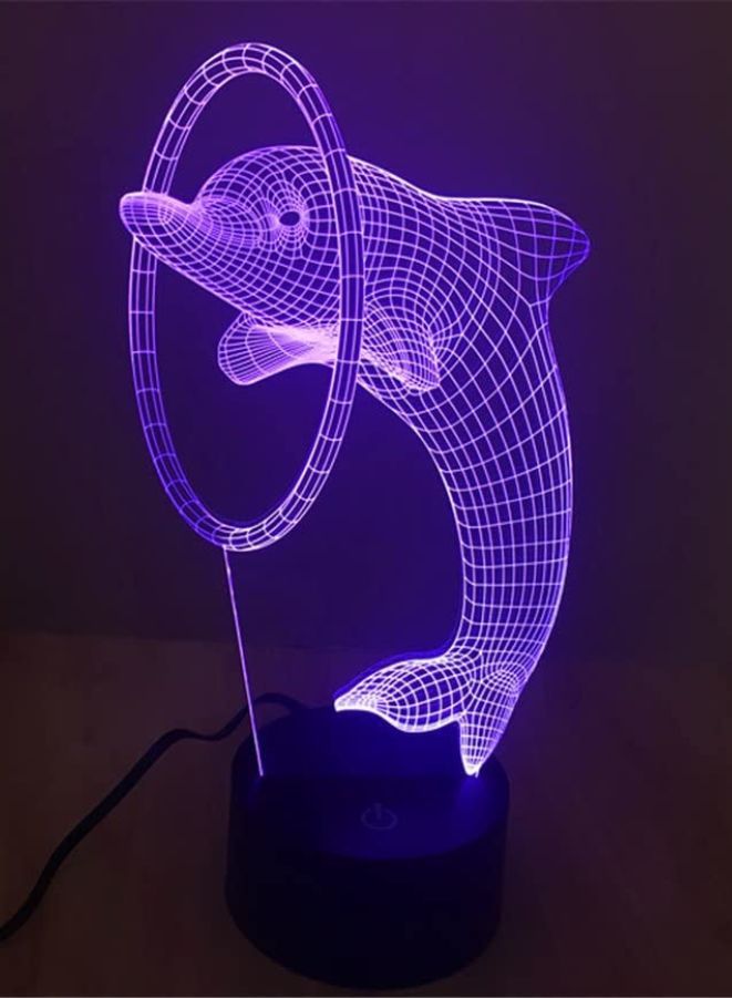 Fatio Dolphin 3D LED Night Light | 7-Color RGB Acrylic Lamp | USB Powered | Bedroom Table Lamp | 20 x 20 x 11 cm - Image 4