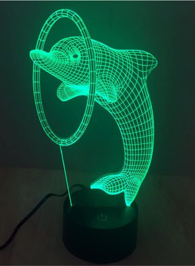 Fatio Dolphin 3D LED Night Light | 7-Color RGB Acrylic Lamp | USB Powered | Bedroom Table Lamp | 20 x 20 x 11 cm - Image 3