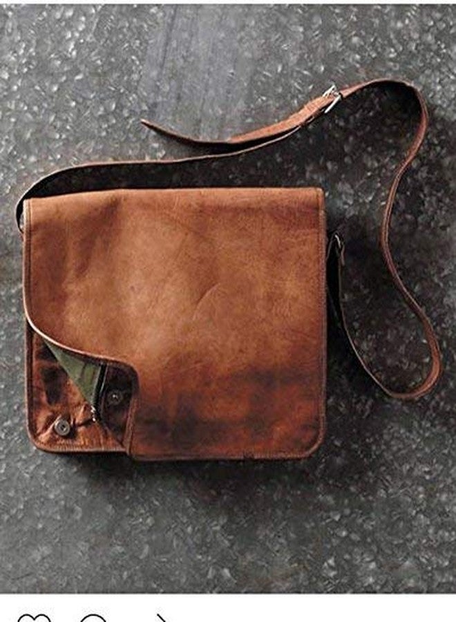 RSN Vintage Genuine Leather Crossbody Laptop Messenger Bag (Brown - 15"x11"x4" LxHxW) - Image 4