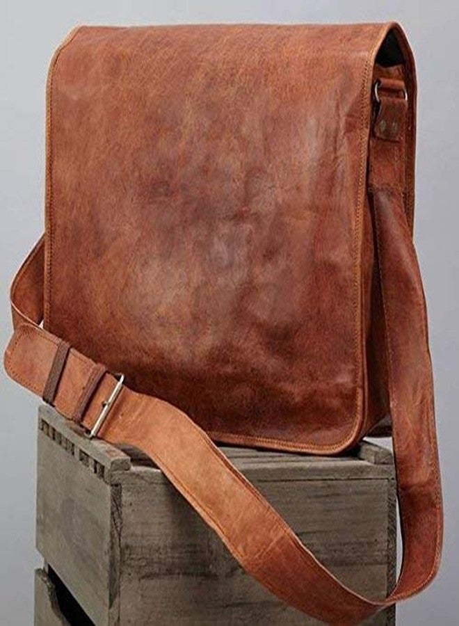 RSN Vintage Genuine Leather Crossbody Laptop Messenger Bag (Brown - 15"x11"x4" LxHxW) - Image 5