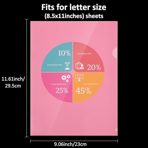 WOT I 12 Pack Clear Document Folders, Plastic Transparent Folders Copy Safe Project Pockets, for Letter Size Sheets, 6 Vibrant Color - Image 3