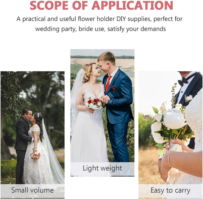 IWOWHERO 4pcs Wedding Lace Bouquet Collars Bridal Floral Holder Collar White Double Layer DIY Bouquet Holders for Wedding Party and Bridal Arranging - Image 3