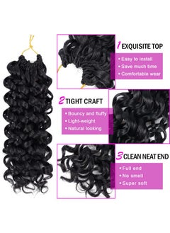 Eerya 7 Packs GoGo Curl Crochet Hair 10 Inch Short Curly Crochet Hair for Women Water Wave Beach Curl Deep Twist Crochet Braids Synthetic Braiding Hair Extensions(10 Inch, 1B)  - Image 4