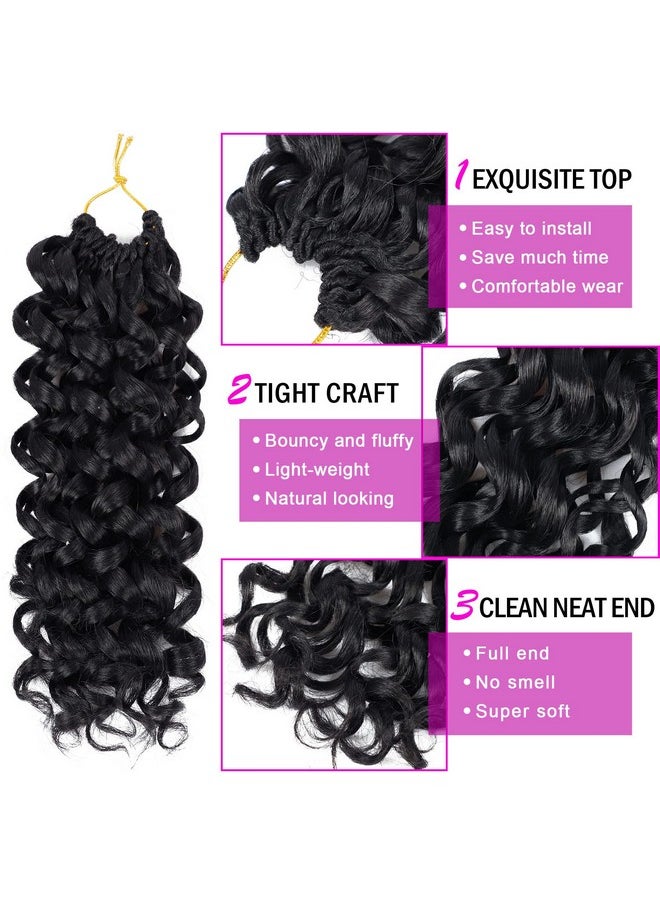 إييريا 7 عبوات من شعر كروشيه مجعد قصير من GoGo Curl بطول 10 بوصات للنساء، ضفائر كروشيه مموجة عميقة على الشاطئ، ضفائر كروشيه صناعية (10 بوصات، 1B)  - Image 4