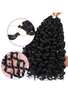 Eerya 7 Packs GoGo Curl Crochet Hair 10 Inch Short Curly Crochet Hair for Women Water Wave Beach Curl Deep Twist Crochet Braids Synthetic Braiding Hair Extensions(10 Inch, 1B)  - Image 5
