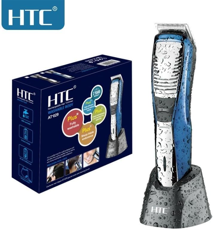 HTC AT-029 Cordless Rechargeable Hair Trimmer, Blue - Image 2