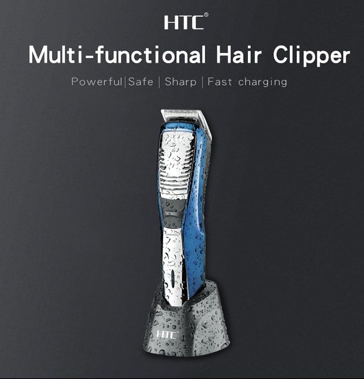 HTC AT-029 Cordless Rechargeable Hair Trimmer, Blue - Image 3