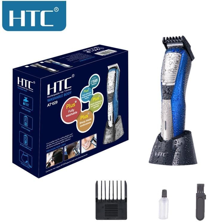 HTC AT-029 Cordless Rechargeable Hair Trimmer, Blue - Image 5
