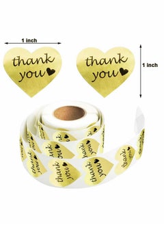 Y&D 2 Rolls Thank You Stickers Label Gold Heart Shape Foil Decorative Sealing Labels for Bakeries, Handmade Goods, Gifts Bags, Envelopes  - Image 5